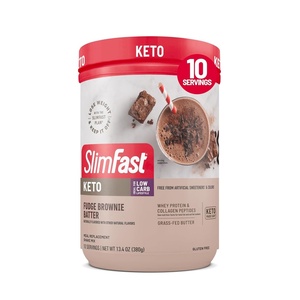 image:imageSlimFast Keto Meal Replacement Powder Keto Meal Replacement Shake Low Carb Whey Protein Collagen Protein Grass Fed Butter Weight Loss Shakes Powder Gluten Free Vanilla Cake Batter 10 ServingsFudge Brownie Batter