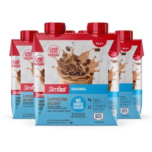 image:imageSlimFast Meal Replacement Shake Original Rich Chocolate Royale No Added Sugar Meal Replacement Shakes 10g Ready to Drink Protein 5g Fiber 25 Vitamins and Minerals 11 Fl Oz 12 CountCappuccino Delight