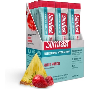 image:imageSlimFast Hydration Packets Intermittent Fasting Electrolytes Drink Mix Packets Intermittent Fasting Powder Energy Powder Drink Mix Caffeine Electrolytes for Hydration Berry Lemonade 12 CountFruit Punch