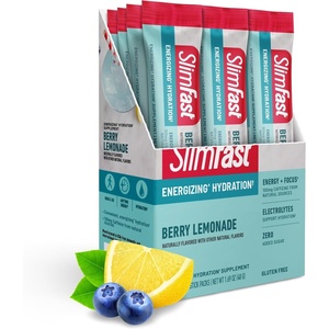 image:imageSlimFast Hydration Packets Intermittent Fasting Electrolytes Drink Mix Packets Intermittent Fasting Powder Energy Powder Drink Mix Caffeine Electrolytes for Hydration Berry Lemonade 12 CountBerry Lemonade